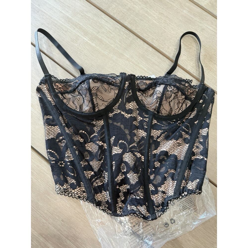 Unbranded Boned Corset Top Shaping Outerwear Push Up Festival Lace Bustier Top